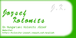 jozsef kolonits business card